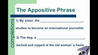 Appositive Phrase  Grammar [upl. by Eniawtna169]