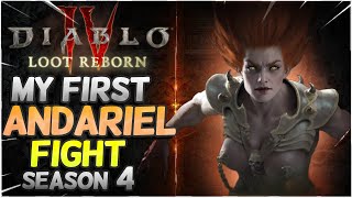 FIRST ANDARIEL FIGHT of Diablo 4 Season 4 [upl. by Ylhsa]