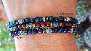 Braccialetto girocollo o cavigliera con pietre dure facilissimo  DIY bracelets [upl. by Ahseinat]