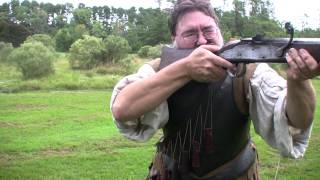 Matchlock Musket Demonstration with Armor Live Rounds [upl. by Shanie]