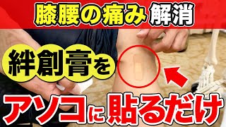 絆創膏を1枚貼るだけで勝手に正しい歩き方になる！腰痛・膝痛を超簡単に改善する方法【リンパケア】 [upl. by Iline]