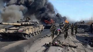 Just happened Armored Convoy Heading for Russian Reinforcements Ambushed by LEOPARD 2A6 [upl. by Isdnil]