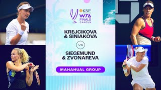 KrejcikovaSiniakova vs SiegemundZvonareva  2023 WTA Finals Group Stage  WTA Match Highlights [upl. by Uela]