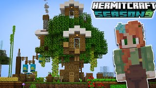 Hermitcraft 9 Treehouse Starter Base Episode 1 [upl. by Ydac]