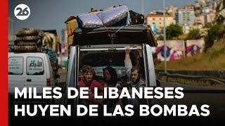 MEDIO ORIENTE  Miles de libaneses desplazados tras los bombardeos israelíes [upl. by Durstin]