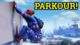 I escape cops with parkour in GTA 5 RP [upl. by Nirol]