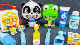 Toy asmr Pororo Eating and Brushing Teeth ASMR😬💊Medicine Box  뽀로로 병원놀이 장난감 [upl. by Surdna]