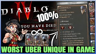 Diablo 4  3X WORST UBER UNIQUE DROP  Secret Power of Andariels Visage  Build Guide amp Tips [upl. by Daahsar]