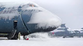 Inside US Air Force Coldest Base Flying Frozen Gigantic Plane [upl. by Cott385]