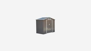 Outsunny 7 x 4 Outdoor Metal Garden Storage Shed  GrayWhite [upl. by Atnamas]