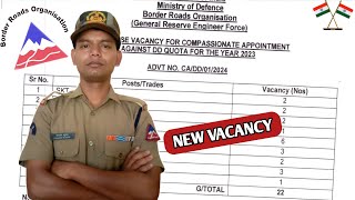 BRO VACANCY ADVT NO 012024  VACANCY UPDATE 2024 DD CASE VACANCY  KK TECH1bro vacancy gref [upl. by Hoffer]