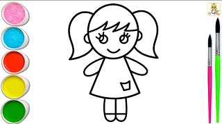 how to draw a doll drawing gudiya step by drawing [upl. by Eelnodnarb]