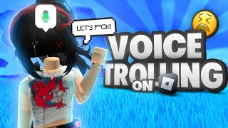 GIRL VOICE TROLLING IN ROBLOX 😩💖 [upl. by Eissalc754]