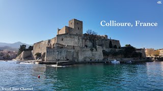 🇫🇷 Collioure  Walking Tour 4K  picturesque catalan village  Relaxing Video [upl. by Lemmueu366]