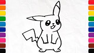 How to Draw Pikachu ⚡ Drawing Coloring and Painting Pikachu POKÉMON ⚡ Drawings for Kids [upl. by Siroval]