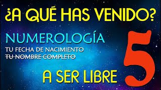 5️⃣ NUMEROLOGIA número 5 por fecha de nacimiento 👉 ¿A qué has venido 👉 Encontrar la libertad [upl. by Al]