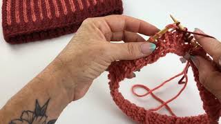 How to get started knitting a brioche hat  September YarnYAY Skull Cap [upl. by Fulbert]