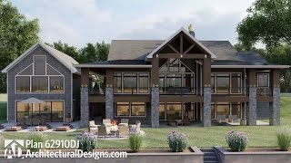 Craftsman Lake House Plan 62910DJ Interior and Exterior Walkthru [upl. by Oileve541]