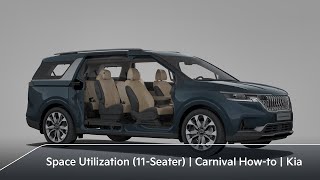 KIA Carnival Efficient Seating Space Utilization 11 Seater｜Carnival How to｜Kia Kia Worldwide [upl. by Schuh]