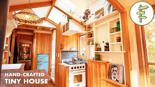 Carpenters Wonderfully HandCrafted Tiny House with Clever Layout amp Design – Quick Tour [upl. by Tsepmet]