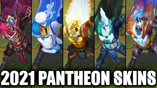 Pantheon  All Skins 2021 League of Legends [upl. by Travus]