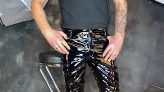 Ladesnaken Lack PVC Vinyl Pants [upl. by Retsehc]