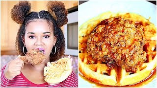 Fried Chicken and Waffles Recipe  Eat With Me Mukbang [upl. by Intosh]