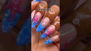 How to do water nails 🌊 viralnailart [upl. by Lean]