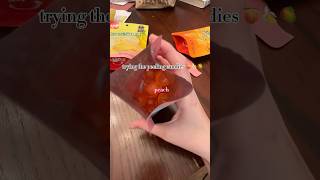 trying the peach peeling candies slay peach candy [upl. by Aeiram800]