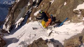 Skiing a Steep Line in Chamonix [upl. by Mcneely]