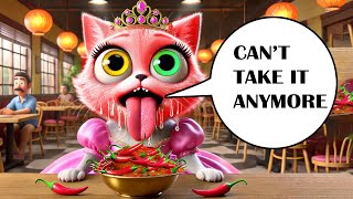 Kitten Princess Eating at the world’s SPICIEST Restaurant 🥵💣 [upl. by Cormack]