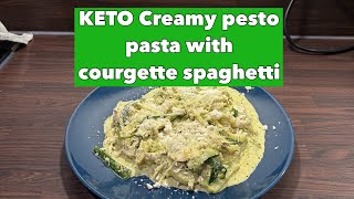 KETO Creamy pesto pasta with courgette spaghetti [upl. by Orlosky]