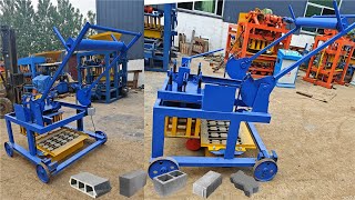 small manual electrical movable concrete interlock pavement bricks machine for 6 inch hollow blocks [upl. by Flodnar246]