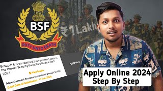 BSF Paramedical and Nursing Recruitment 2024  Online apply step by step [upl. by Susejedairam632]