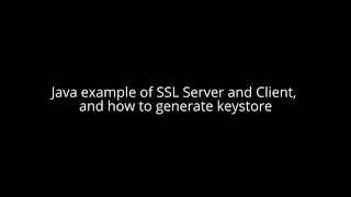 Java example of SSL Server and Client and how to generate keystore [upl. by Attalie]