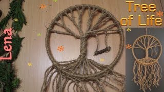 Jute Traumfänger basteln 🌳 Lebensbaum machen 🌳 Jute Dreamcatcher Tree of Life DIY 🌳 Подвеска Дерево [upl. by Margit]