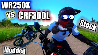 CRF300L VS WR250X Whos Faster [upl. by Ntsyrk]