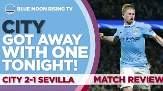 MANCHESTER CITY 21 SEVILLA  GOALS KONOPLYANKA RAMI OG DE BRUYNE  MATCH REVIEW [upl. by Nylesaj715]