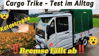 Katastrophenfahrt mit dem Cargo Trike  Elektro Dreirad  Alltagstest  Elektro Ape ETukTuk [upl. by Ohara]