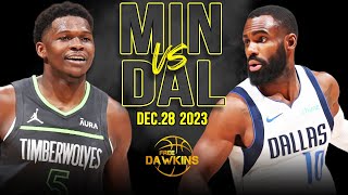 Minnesota Timberwolves vs Dallas Mavericks Full Game Highlights  December 28 2023  FreeDawkins [upl. by Eisse]