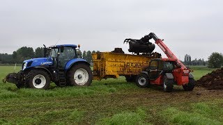 New Holland T7235 amp DEWA BS mestwagen  Loonwerken Vermeulen [upl. by Iruyas346]