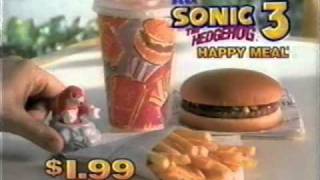 199402 McDonalds Sonic the Hedgehog 3 Happy Meal toys commercial [upl. by Jeconiah51]