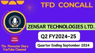 Zensar Technologies Limited  Investors Concall Q2 FY202425 tfdconcall zensartech [upl. by Ahsac347]