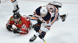 Best plays of the night Vicious hits McDavid’s magic hands amp Hischier’s first goal Oct 19 2017 [upl. by Irena]