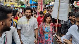 Gurmeet Choudhary With Wife Debina Banerjee Grand Entry At Lalabaug Ka Raja Ganapati Darshan [upl. by Nolava]