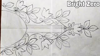 Draw neck design without tracing from an easy trick  Easy and simple design [upl. by Edwina]