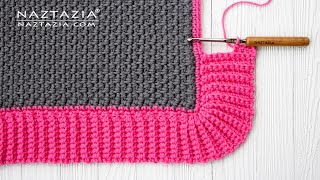 HOW to CROCHET SIDEWAYS BLANKET BORDER EDGING  Easy and Simple Crochet Tutorial from Naztazia [upl. by Whittemore866]