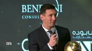 Lionel Messis Remarkable Career Best Player of the Year Globe Soccer Award [upl. by Asnarepse]