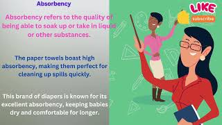 Absorbency Meaning in English With Example [upl. by Cathe256]