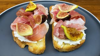 BRUSCHETTA prosciutto fichi e robiola [upl. by Dominica]